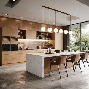 Set Completo di <span class=keywords><strong>Cucina</strong></span> Modulare Ecologica in Stile Moderno, Mobili da <span class=keywords><strong>Cucina</strong></span> in Melamina, <span class=keywords><strong>Base</strong></span> con Lavello in Acciaio Inox e Isola con Cassetti - Product Image 3