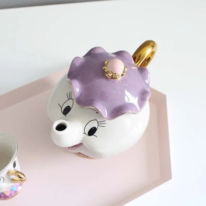 Cadeaux de remerciement d'anniversaire de Noël créatifs Service à thé en porcelaine 3D Beauty and the Beast avec <span class=keywords><strong>théière</strong></span> en céramique <span class=keywords><strong>et</strong></span> ensemble de tasses - Product Image 5