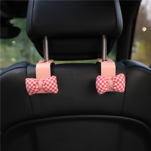Flower <b>Car</b> Seat Back <b>Hooks</b> Checkered Design ABS Material For <b>Car</b> Interior Decoration - Product Image 3