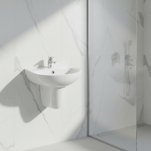 <span class=keywords><strong>Lavabo</strong></span> de <span class=keywords><strong>Pedestal</strong></span> para Baño, Grande, de Cerámica, Integrado, de Pared o de Suelo - Product Image 6