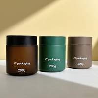 Envase de Vidrio Mate Blanco de 200 ml para Cápsulas y Píldoras, Frasco Cosmético con Tapa de Rosca de Plástico para Crema Corporal y Facial, Venta al Por Mayor