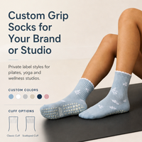 Chaussettes de Pilates personnalisées douces et respirantes, antidérapantes, à semelle adhérente, mi-mollet, pour yoga, entraînement en intérieur, fitness, avec design gratuit