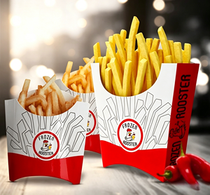 Custom Printed Matte French Fries Packaging Box Food Grade Oil Proof Disposable Chip <b>Takeaway</b> <b>Container</b> Recyclable Snacking - Product Image 3