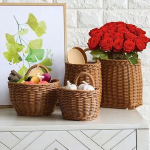 Brotkorb Rattan-Aufbewahrungskörbe für Kinder Handgefertigter Korb Neuartiger Wäschekorb Bambus-Socken 10X10 Seegras 5 Zoll Einzeln 35 Cm - Product Image 3
