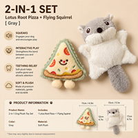 Jouets pour chiens et chats en peluche en forme de nourriture, avec sonnette, pizza, sandwich, fraise, rembourrage en coton PP doux, jouets interactifs pour animaux de compagnie, anti-stress