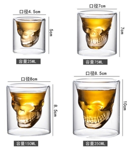 <span class=keywords><strong>Tasse</strong></span> à café créative transparente double couche de 25 à 250ml, <span class=keywords><strong>tasse</strong></span> en <span class=keywords><strong>verre</strong></span> de cristal pour la maison, bar, club, whisky, vin, vodka et bière, <span class=keywords><strong>verre</strong></span> à vin - Product Image 3