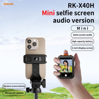 Tragbarer Mini-Selfie-Bildschirm-Monitor 2-Zoll-Display+Audio Eingebauter 850mAh Wiederaufladbarer Akku USB-C-Kabel Magnetisch Kunststoff