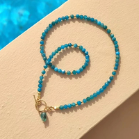 Zooying Ins-style Face Apatite Pierre Naturelle Collier De Perles pour Femmes Non-fading Light Luxe Clavicule et Pendentif Bijoux