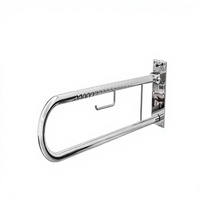 Barre d'appui de sécurité pliable en U polie en acier inoxydable pour salle de bain et toilettes