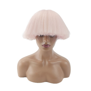 Perruque Lady <span class=keywords><strong>Gaga</strong></span> sans lacets, style européen et américain, cheveux courts, pour scène de boîte de nuit, tête de champignon, cosplay, en soie haute température - Product Image 1