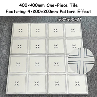 Carrelage en porcelaine mate à motif floral noir et blanc 20x20 cm / 8x8 pouces pour la décoration des murs et sols de la salle de bain et de la cuisine