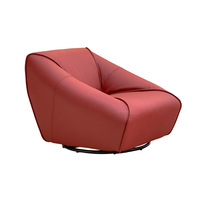 Einzelsofa Luxuriöser Loungesessel Relaxsessel Moderner Minimalistischer PU-Leder-Polstersessel mit Drehfunktion Wohnmöbel