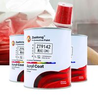 Peinture automobile Zuotong ZT9142 Rouge Vif 2K Couleur Unie Acrylique Polyuréthane Brillant Direct Revêtement de Finition Automobile