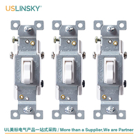 Interrupteur à bascule décoratif à double commande USLINSKY, norme américaine 15A, SSK-3B, directement de l'usine