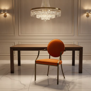 <span class=keywords><strong>Fauteuil</strong></span> en métal rembourré de luxe moderne avec dossier, chaise de salle à manger élégante pour la maison, coin repas, villa, boutique, café, salon - Product Image 2