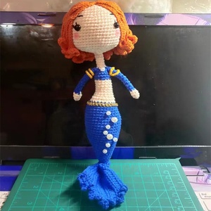 Vendita calda di alta qualità all'uncinetto ragazze regalo farcito sirena principessa giocattolo Amigurumi bambola con colore personalizzato - Product Image 3