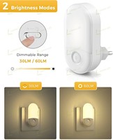 Veilleuses LED LOHAS avec capteur crépusculaire, lampe de chevet moderne et simple à intensité variable, veilleuse murale LED pour enfants, veilleuses à brancher pour chambre à coucher