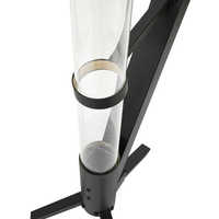 Chauffe-terrasse extérieur à granulés en acier inoxydable avec tube en verre pour une ambiance lumineuse et chaleureuse dans votre patio, jardin et cour arrière