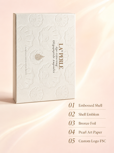 Caja de Regalo Magnética Personalizada, Color Blanco <span class=keywords><strong>Perla</strong></span>, con Relieve, Logotipo en Dorado, para Ampollas de Cuidado de <span class=keywords><strong>la</strong></span> Piel, OEM - Product Image 4
