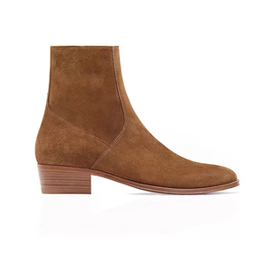 Stivaletti <span class=keywords><strong>Chelsea</strong></span> da Uomo in Vera Pelle Scamosciata, Punta Affusolata, Antiscivolo, Chiusura con Zip, Fatti a Mano - Product Image 4