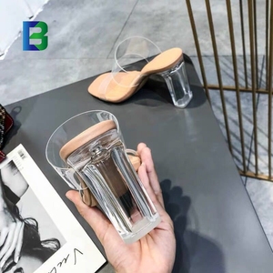 2025 femmes <span class=keywords><strong>talon</strong></span> haut dames sandales à talons clairs pantoufles à talons carrés transparents - Product Image 4