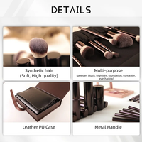 Ensemble de 7 Pinceaux de Maquillage Végane Hourglass Professionnel, Brosses de Luxe de Haute Qualité pour Femmes, Outil de Voyage avec Trousse et Boîte Cadeau