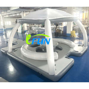 Plateforme flottante gonflable haut <span class=keywords><strong>de</strong></span> gamme en forme <span class=keywords><strong>de</strong></span> T pour yacht, ponton <span class=keywords><strong>de</strong></span> loisirs aquatiques, canapé-lit flottant avec auvent <span class=keywords><strong>de</strong></span> protection solaire - Product Image 3
