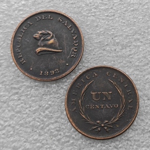 1892,1893 EL SALVADOR 1 <span class=keywords><strong>centavo</strong></span> Monete commemorative in stile antico, regali, decorazioni per la casa - Product Image 2