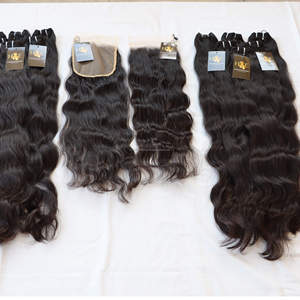 Extensiones de cabello Natural rizado con cierre, extensiones de cabello humano Natural ondulado, paquete de extensiones de cabello Natural camboyano sin procesar - Product Image 1