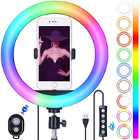 FOSOTO-anneau lumineux LED FT-26 3200-5600K, 8/10/13/14/18 pouces, éclairage annulaire pour Selfie/autoportrait, avec trépied et support