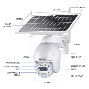 Sectec 12X Zoom Dual Lens 6W Solar Panel HD 6MP 4G Solar Camera With Sim Card CCTV PTZ 3K Security Outdoor Network Camera