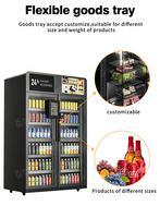 Máquina Expendedora Inteligente de Bebidas y Aperitivos con IA, Máquina Expendedora de Bebidas Frías y Alimentos Frescos con Tecnología de Reconocimiento Visual por IA, Doble Puerta