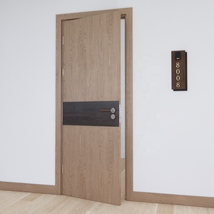 Puerta Exterior de Madera de Roble Macizo de Estilo Europeo Moderno y Minimalista con Acabado y Apertura Lateral - Product Image 1