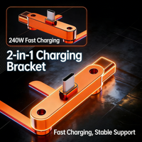 Produk Tren 2026 2 in 1 240W Dudukan Ponsel dengan Adaptor USB C Kabel Charger Tipe C untuk iPhone17/15 Pro Max