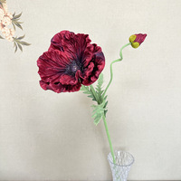 Bouquet de fleurs artificielles de pavot haut de gamme fait main YL, en PU, grand format, style moderne, 12 couleurs, pour décoration maison, hôtel, mariage, qualité supérieure
