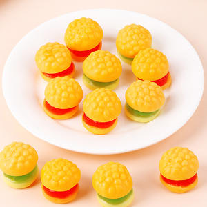 Toptan Özel Karışık Meyve Aromalı Jöle Vitaminleri Sakızlı Şekerler Tatlı ve Ekşi Helal Sertifikalı Mini Burger Şeklinde Sakızlar - Product Image 3