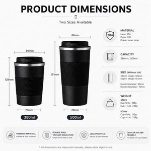 Custom logo Vacuum Insulated Tumblers Ceramic Liner Stainless Steel Travel Coffee Mug Leak-Proof Reusable Coffee <b>Cup</b> with Lid - Product Image 3