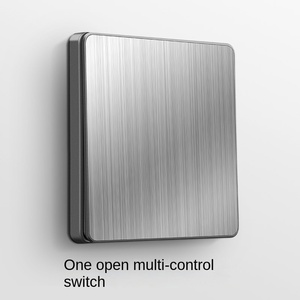 86type Grey Stainless Steel Panel Wall SwitchesPush Button <b>Switch</b> EU/<b>UK</b>/US/Australia Standard - Product Image 3