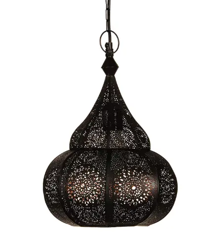 Lámpara de luces de techo negro Oriental Estilo Vintage colgante luz de la linterna arábiga casa Dec