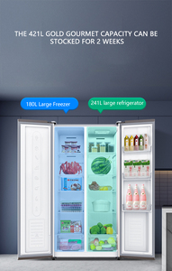 Refrigerador al por Mayor con Pantalla Táctil Lateral, Acero Inoxidable Negro, 4 Puertas, Equipo Refrigerado Francés - Product Image 4