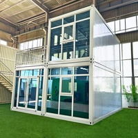 Maison conteneur de luxe de haute qualité de 20 pieds, entièrement meublée, villa préfabriquée en acier mobile et extensible de 3 chambres à coucher, pour l'extérieur