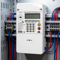 Meter Prabayar Satu Fasa STS dengan Layar LCD, Arus Maksimum 100A, Rentang 0-10M kWh, Entri Token Fisik, Ramah Offline, HPLC