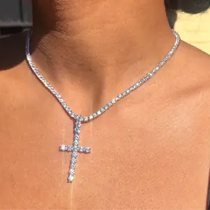 Mode or croix collier zircone Pour Les Femmes en gros N205281