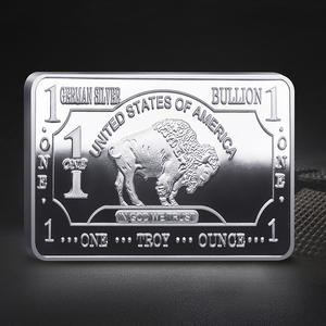 Bloque de moneda conmemorativa de <span class=keywords><strong>banco</strong></span> extranjero de comercio exterior, bloque Chapado en plata, artesanías creativas, barra plateada, decoración en relieve - Product Image 2