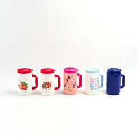 Mugs de voyage durables de 600 ml de haute qualité, gobelets en plastique PP avec poignée, impression 3D, personnalisation OEM disponible