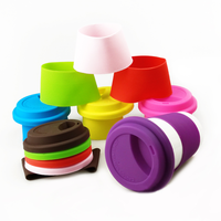 Couvercle de tasse de café, en Silicone, réutilisable, en forme de dôme, caoutchouc, de qualité alimentaire, 4 pièces
