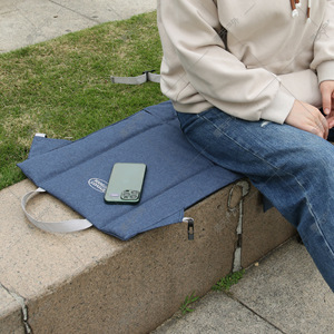 Mydays Outdoor Heated Foldable Chair <b>Cushion</b> Blue 100 Polyester Camping Seat Pad - Product Image 3