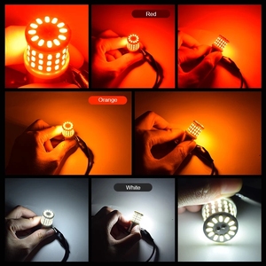BAU15S-bombilla LED <span class=keywords><strong>7507</strong></span> <span class=keywords><strong>PY21W</strong></span> 1156PY de alta potencia, amarillo ámbar, 57 SMD 3014, luces de señal de giro delantero, lámpara indicadora de dirección - Product Image 5