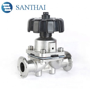 DIN 3A Cấp Thực Phẩm Thép Không Gỉ EPDM + Van Màng Kẹp PTFE Với Nút Tay Cầm - Product Image 2