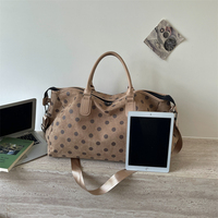 Sac de voyage en cuir PU à pois pour femme, grande capacité, style rétro, sac de sport, sac de week-end, sac à main, couleurs personnalisables